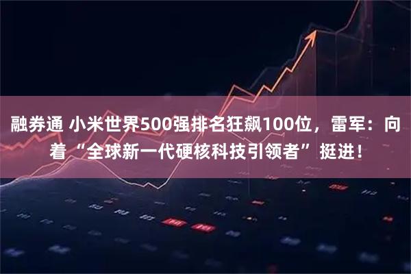 融券通 小米世界500强排名狂飙100位，雷军：向着 “全球新一代硬核科技引领者” 挺进！